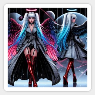 Goth Angel Girl Sticker